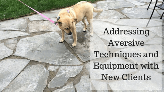 Addressing Aversive Techniques and Equipment with New Clients