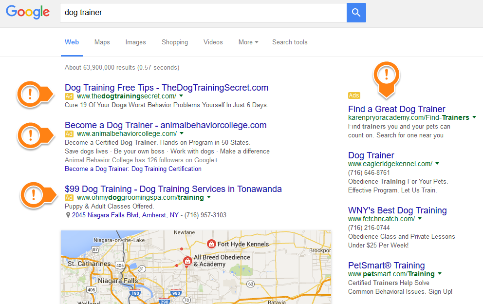 Adwords for dog trainers