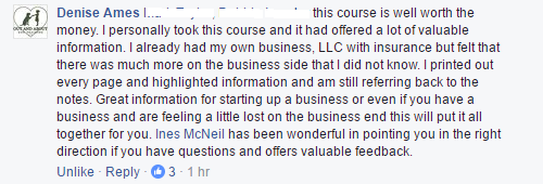 dog training business course testimonial